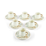 Dunes - Espresso /Turkish Coffee Set (12-Pc) - Grey & Gold