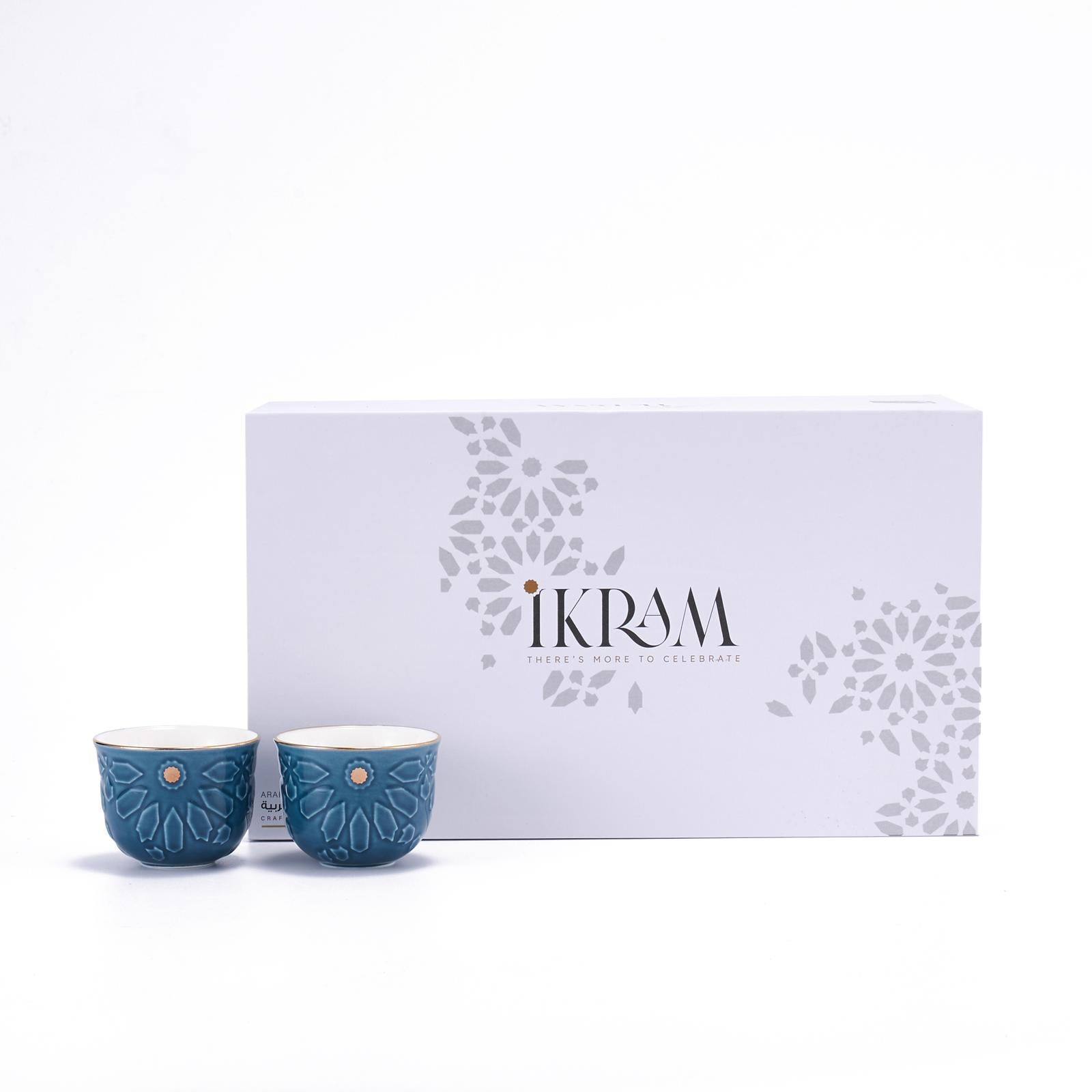 Ikram - Arabic Coffee Sets, 12 Pcs - Blue & Gold