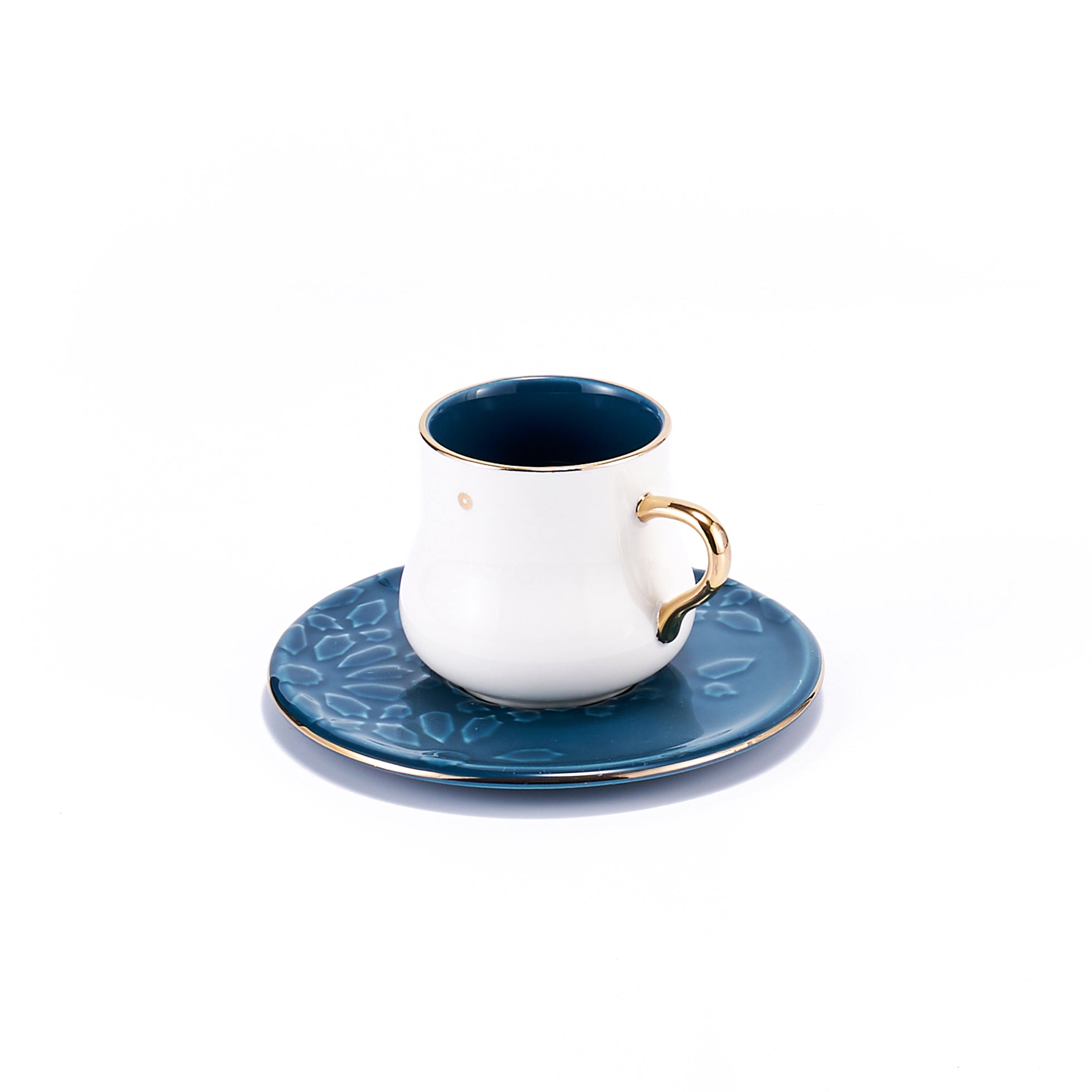 Ikram - English Tea Cups Set - Blue & Gold
