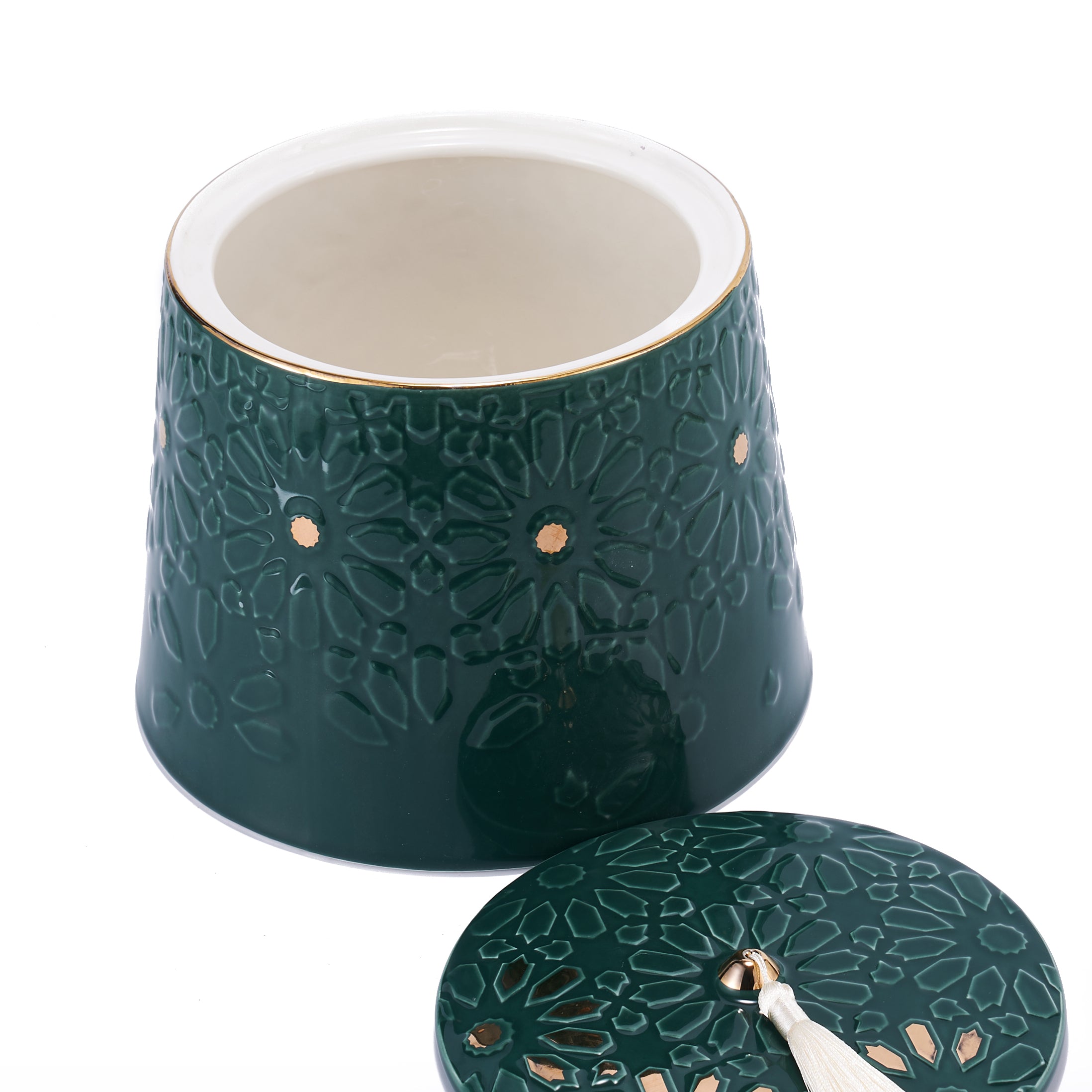 Ikram - Large Tarboosh Bowl - Green & Gold