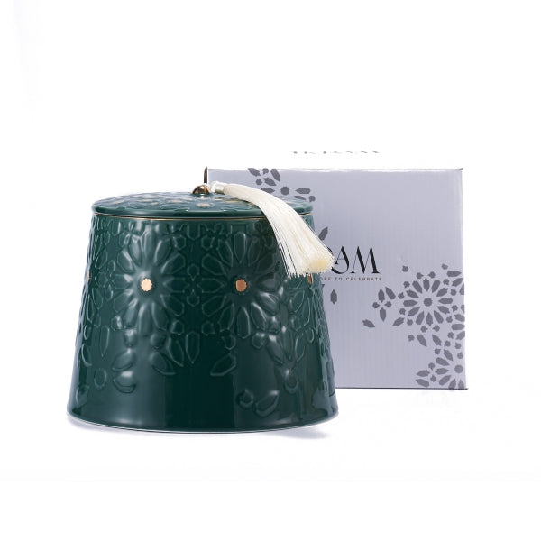 Ikram - Large Tarboosh Bowl - Green & Gold