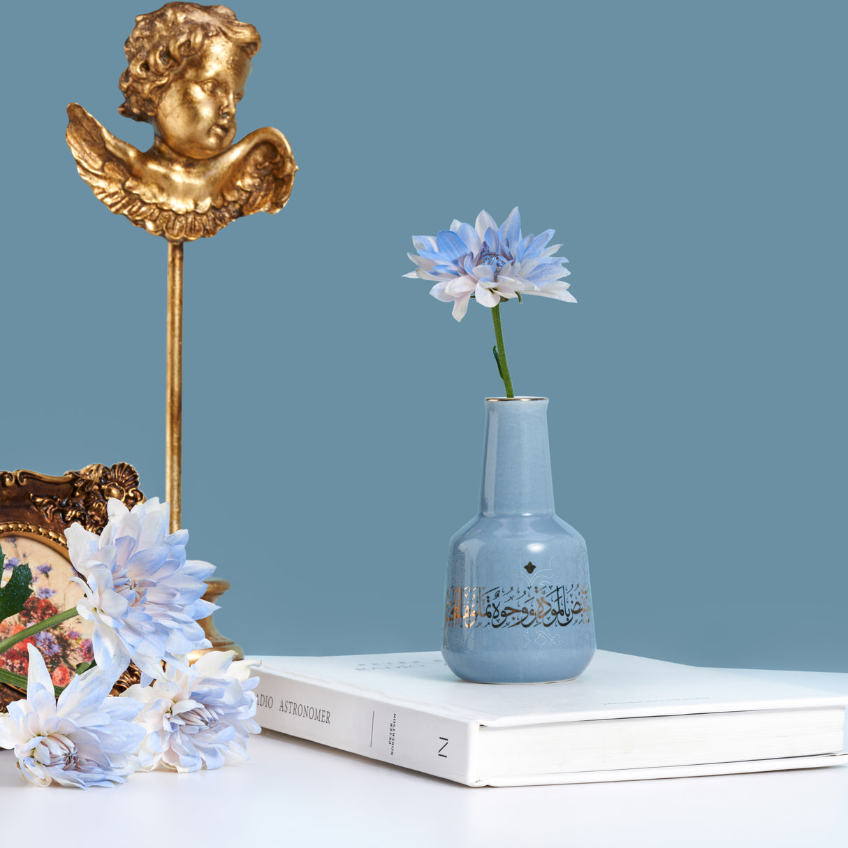 Elegant Joud- Jarrón Decorativo Pequeño -Azul