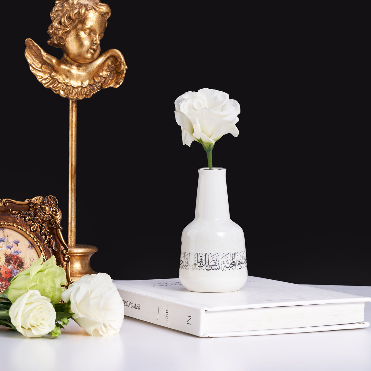 Elegant Joud- Jarrón Decorativo Pequeño -Blanco