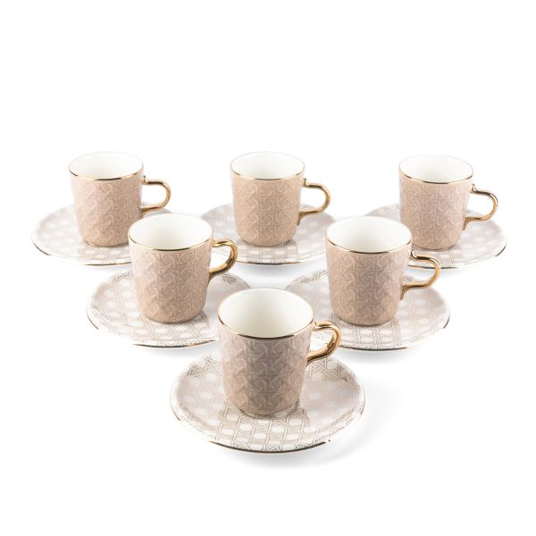 Rattan -  English Tea Cup, Set Of 12- Brown
