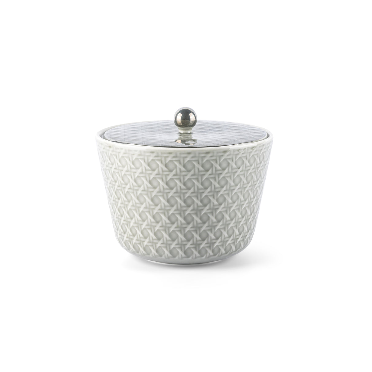 Rattan- Medium Jar - Grey & Gold