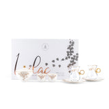 Stylish Lilac - Tea Set (19-Pcs)- Snow White & Gold