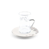 Stylish Lilac - Tea Set (12-Pcs) - Grey & Silver