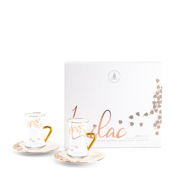 Lilac - Glass Tea Set, 12 Pieces - Beige