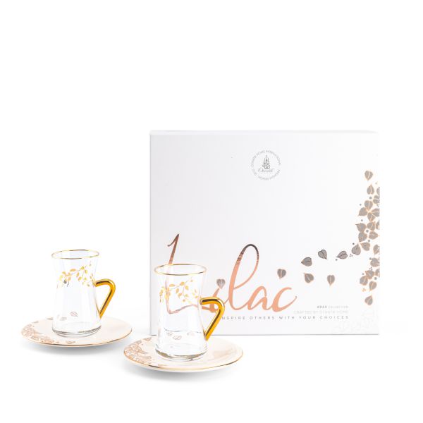 Lilac - Glass Tea Set, 12 Pieces - White