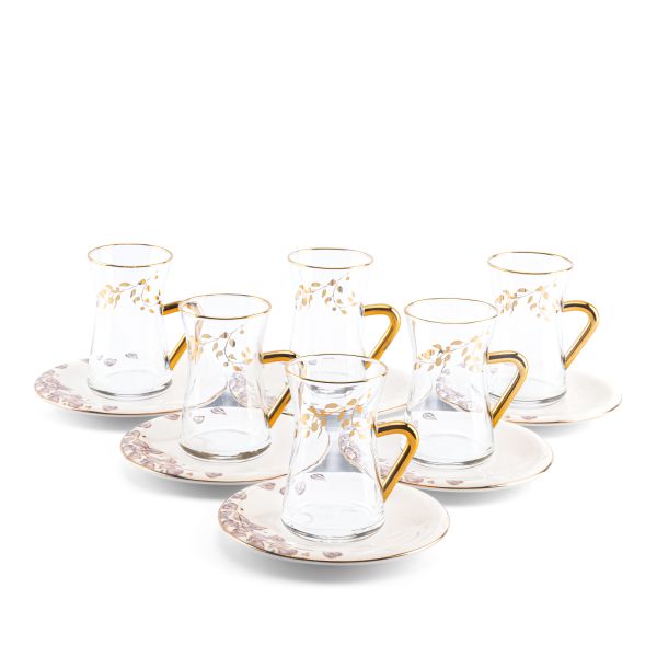 Lilac - Glass Tea Set, 12 Pieces - Purple