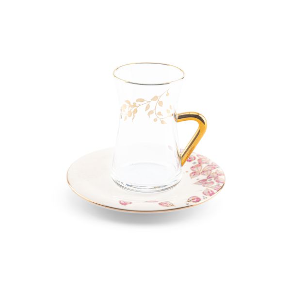 Lilac - Glass Tea Set, 12 Pieces - Pink
