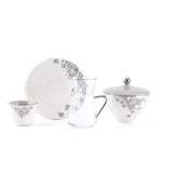 Stylish Lilac - Tea Set (19-Pcs)- Grey & Silver