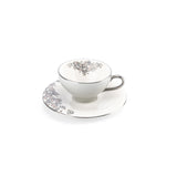 Stylish Lilac -  Esspresso/Turkish Coffee Cups- Grey & Silver