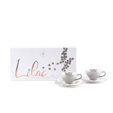 Lila elegante - Tazas de café espresso/turco- Gris y plata