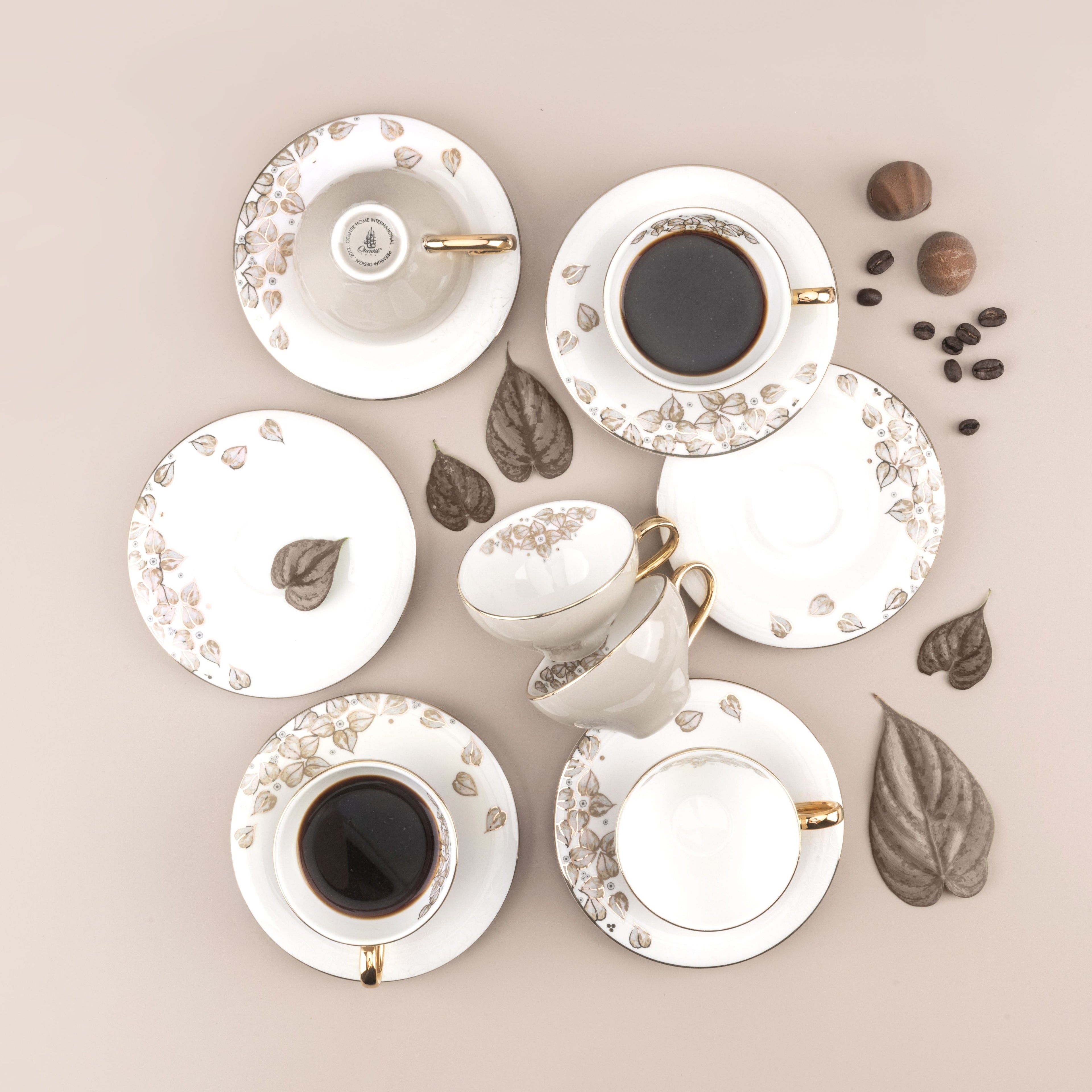 Lilac - Espresso/Turkish Coffee Cups, 12 Pieces - Beige