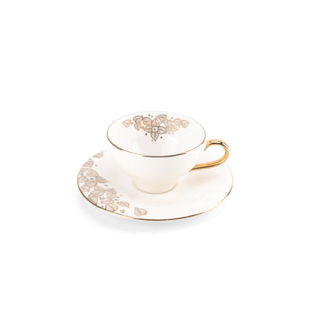 Stylish Lilac -  Esspresso/Turkish Coffee Cups- Snow White & Gold