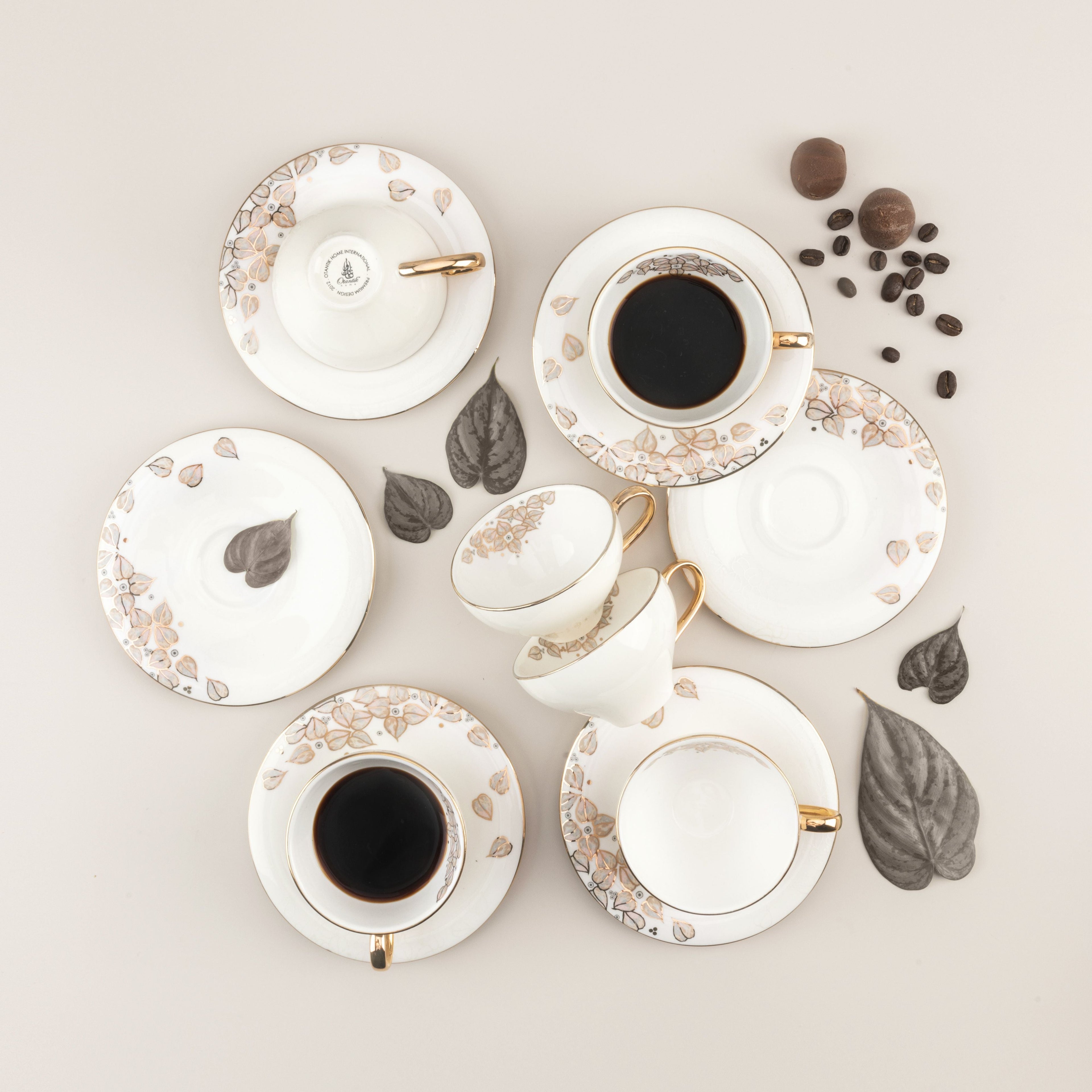 Lilac - Espresso/Turkish Coffee Cups, 12 Pieces - White