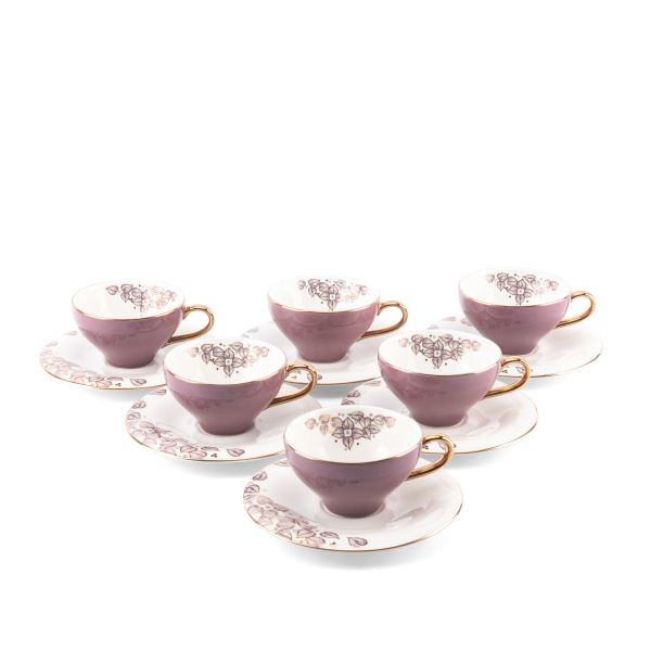 Lilac - Espresso/Turkish Coffee Cups, 12 Pieces - Purple