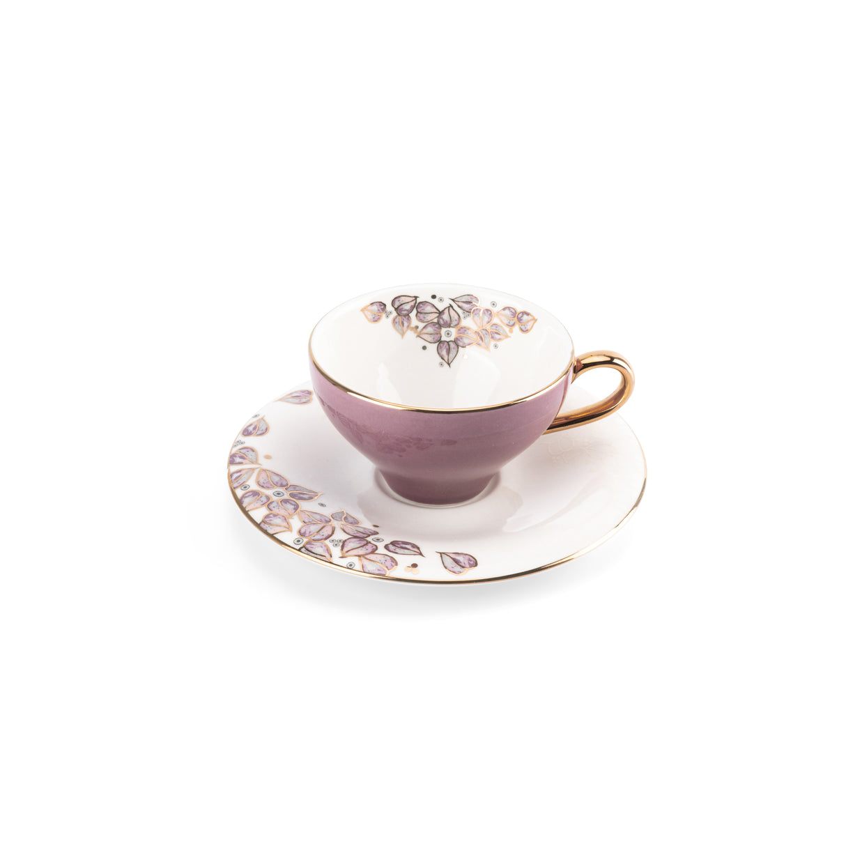 Stylish Lilac -  Esspresso/Turkish Coffee Cups- Purple & Gold