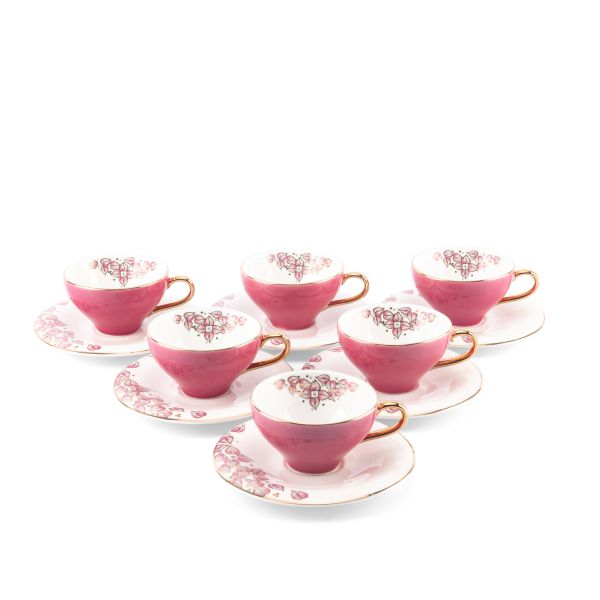 Lilac - Espresso/Turkish Coffee Cups, 12 Pieces - Pink