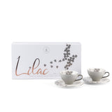 Lila elegante - Tazas de capuchino - Gris y plateado