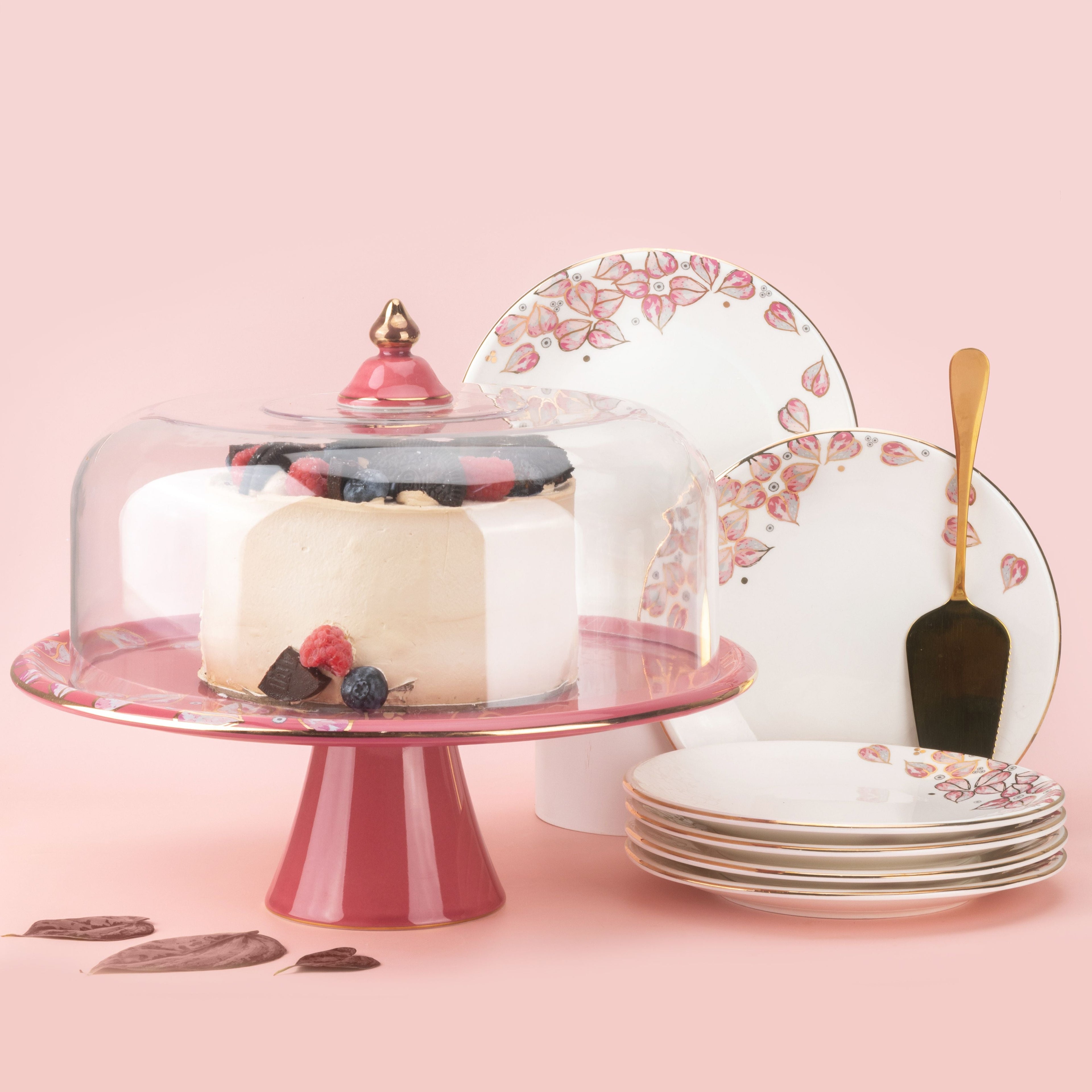 Lilac - Cake Set, 9 Pieces - Pink