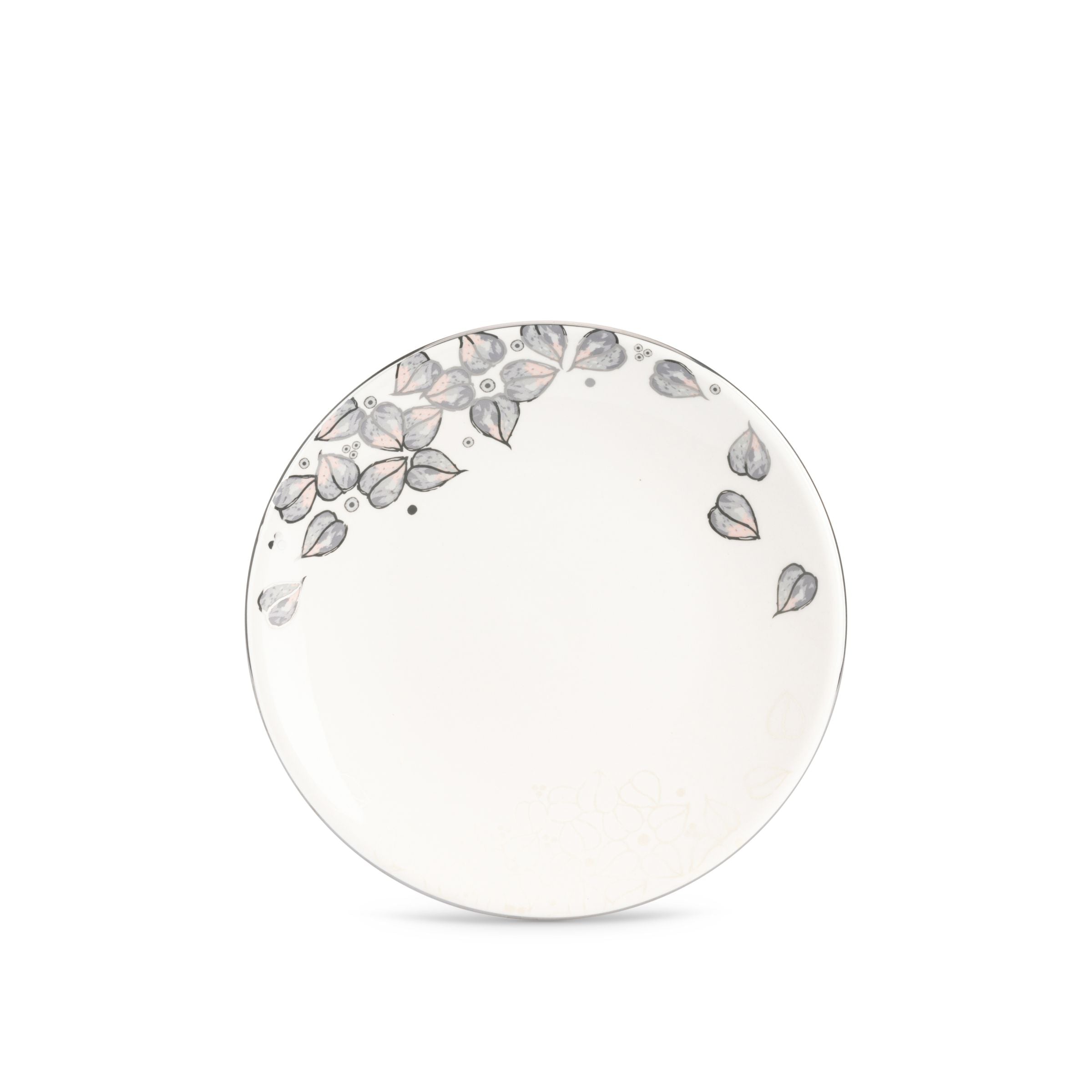 Lilac - Dessert Plate Set, 6 Pieces - Grey