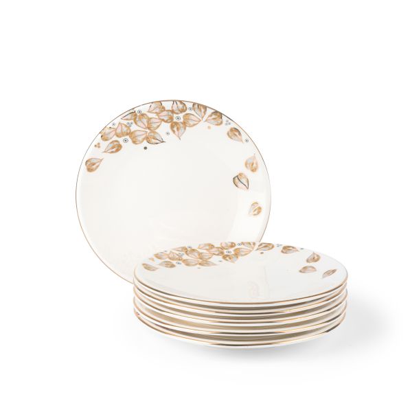 Lilac - Dessert Plate Set, 6 Pieces - Beige
