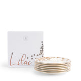 Lila elegante - Platos para servir postre - Beige y dorado