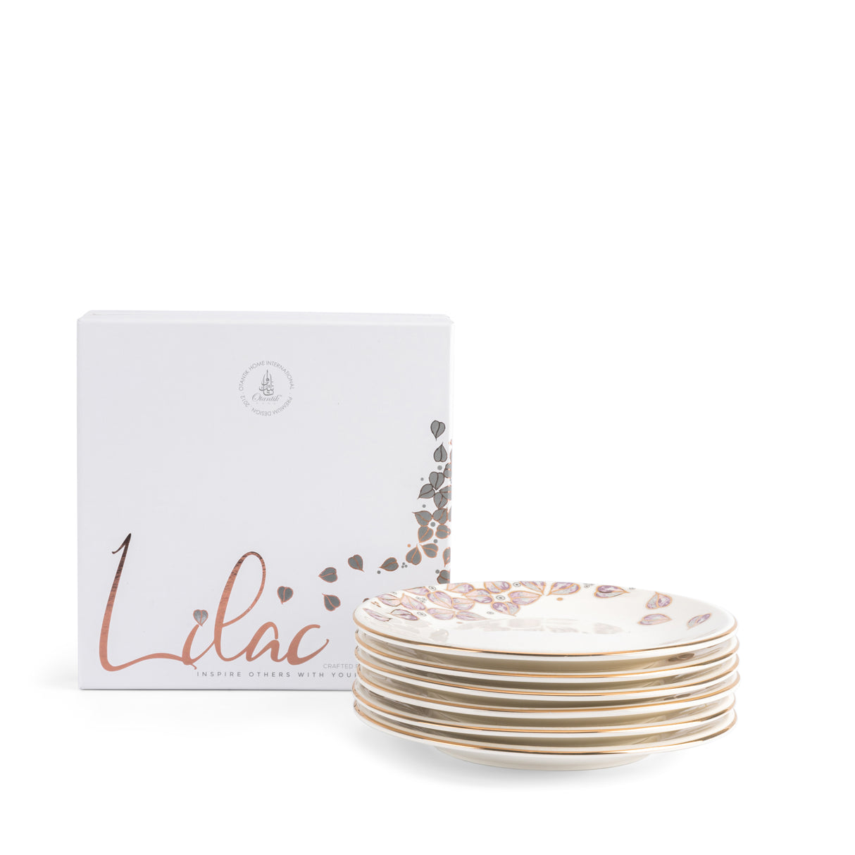 Lila elegante - Platos para servir postre - Púrpura y dorado