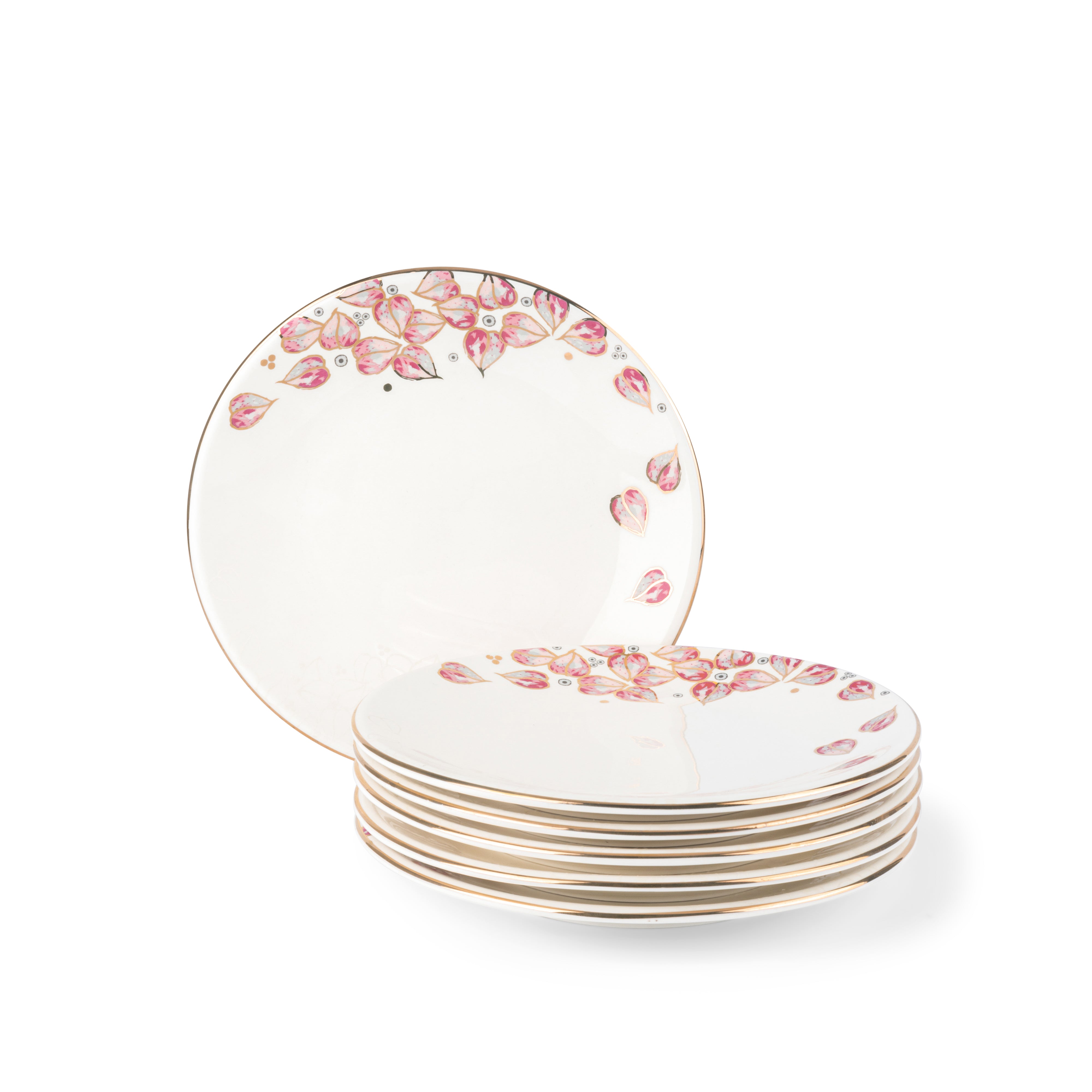 Stylish Lilac Dessert Serving Plates Pink Gold Otantik Home