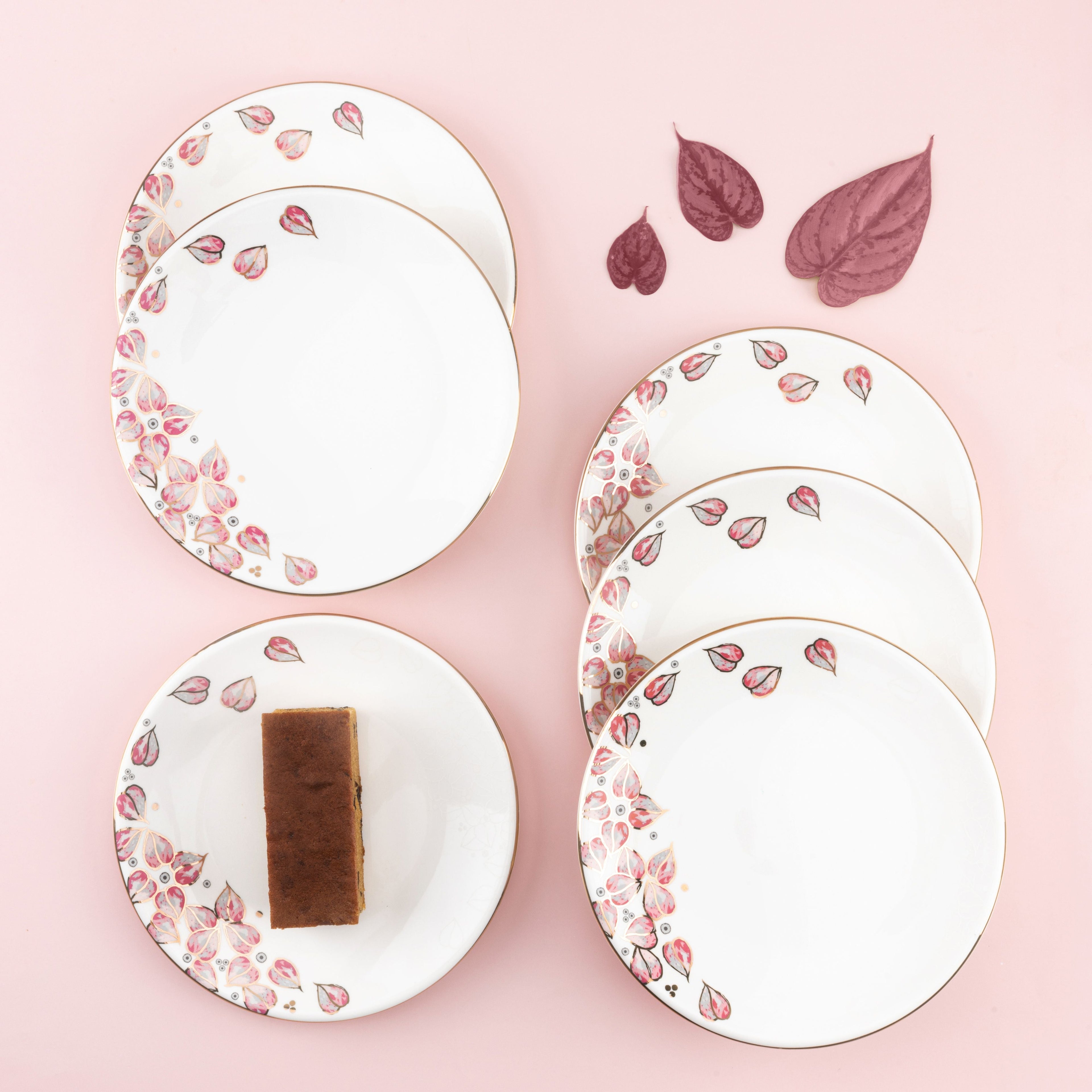 Stylish Lilac - Dessert Serving Plates - Pink & Gold