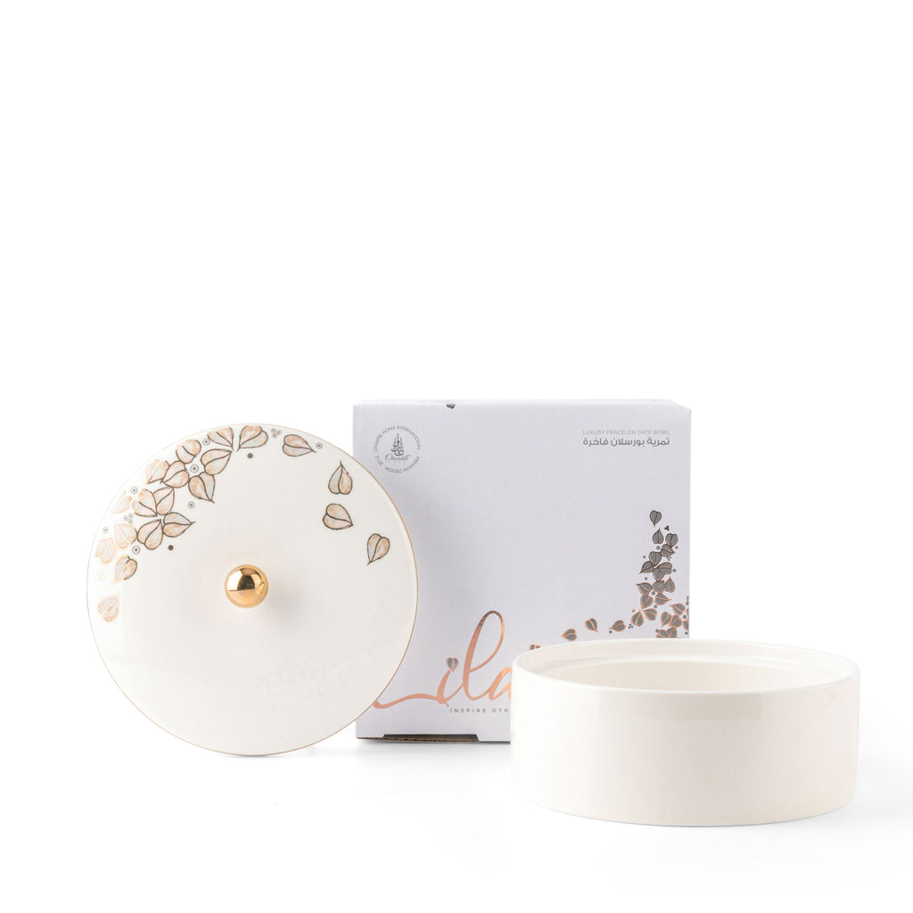 Lilac - Decorative Small Canister/Server - White