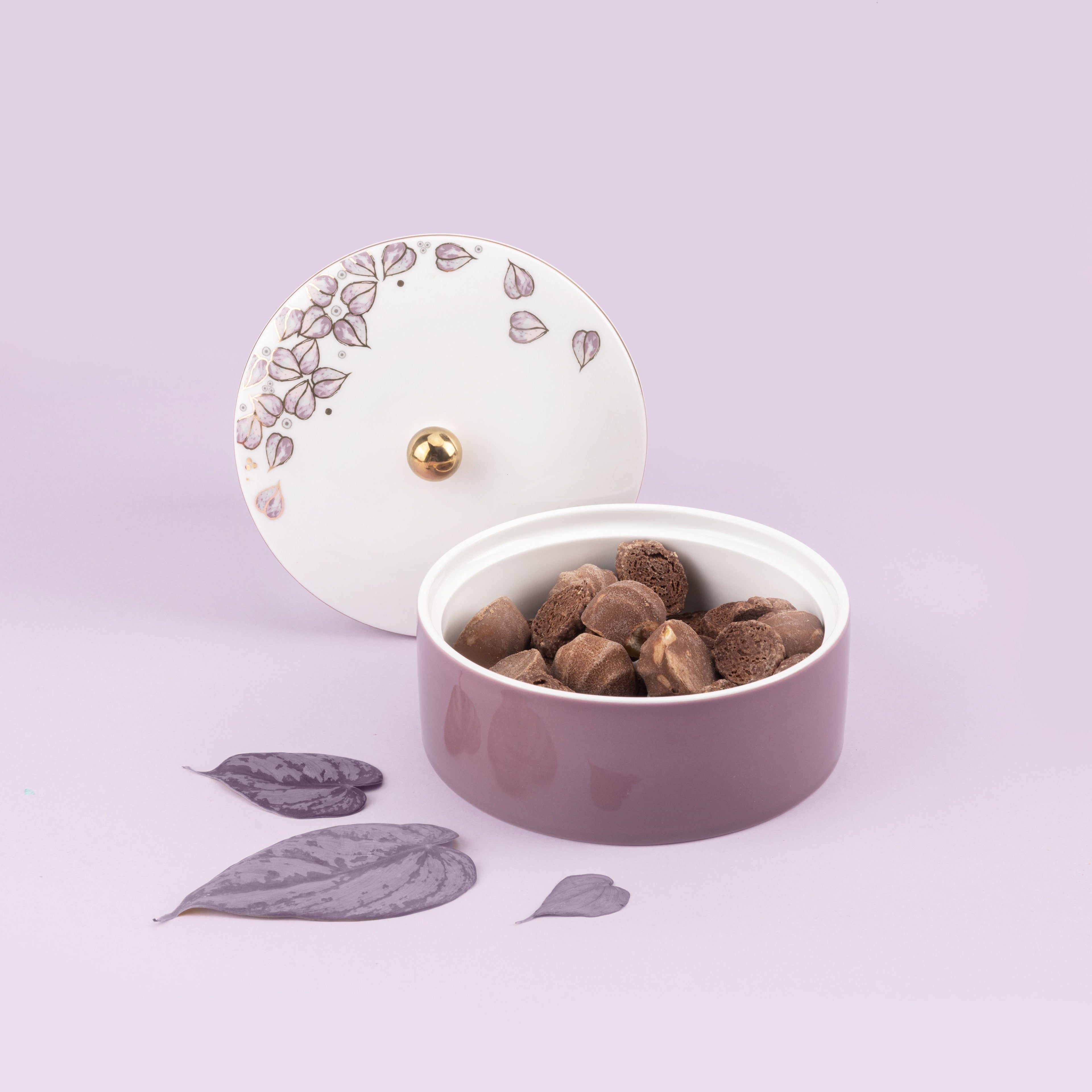 Lilac - Decorative Small Canister/Server - Purple