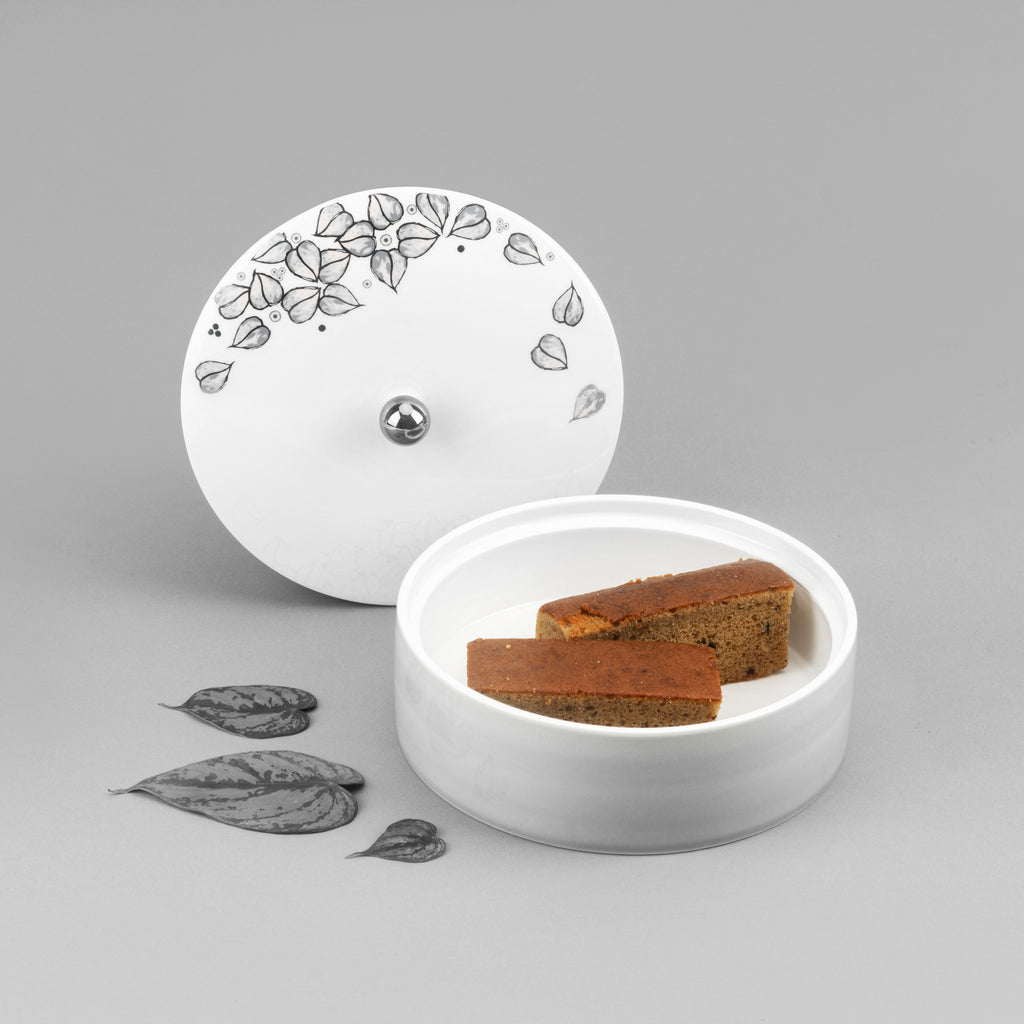 Stylish Lilac - Decorative Medium Canister/Server - Grey & Silver