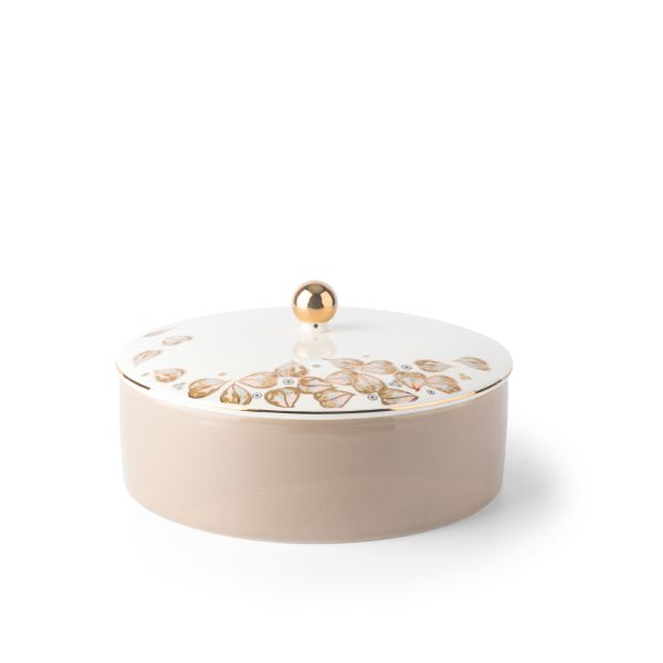 Lilac - Decorative Medium Canister/Server - Beige