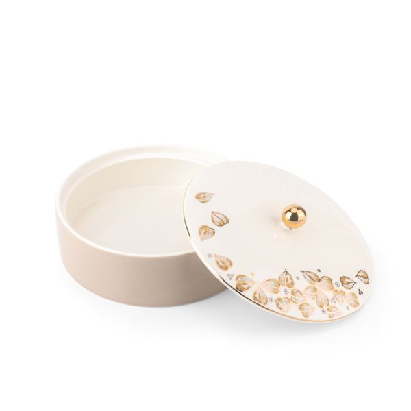 Lilac - Decorative Medium Canister/Server - Beige