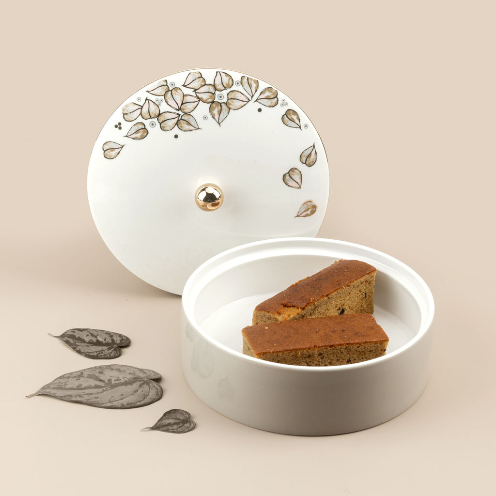 Lilac - Decorative Medium Canister/Server - Beige