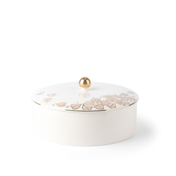 Lilac - Decorative Medium Canister/Server - White