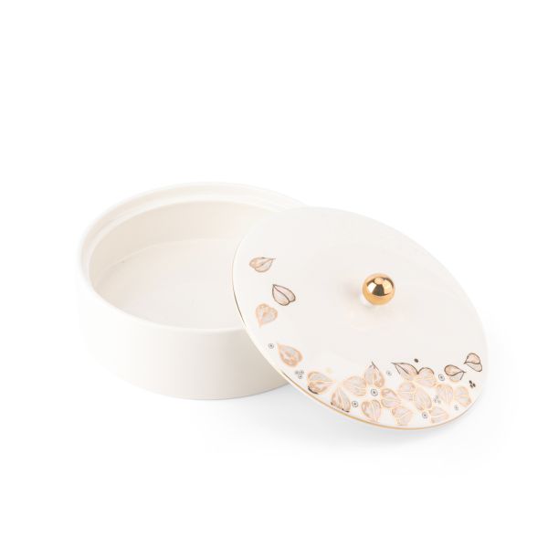 Lilac - Decorative Medium Canister/Server - White