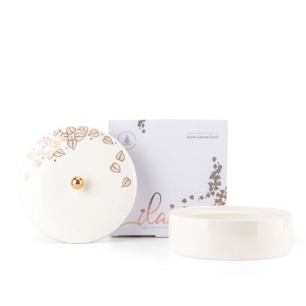 Lilac - Decorative Medium Canister/Server - White