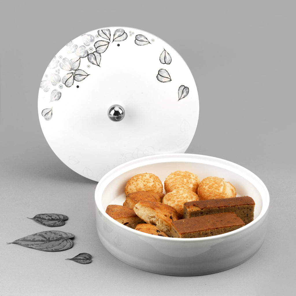 Lilac - Decorative Large Canister/Server - Grey