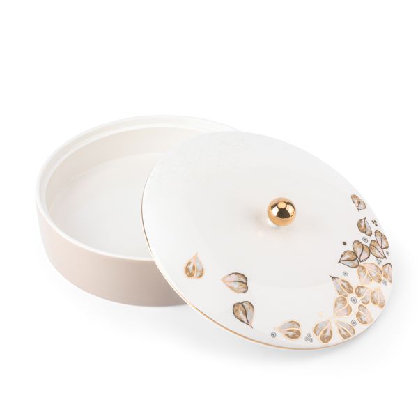 Lilac - Decorative Large Canister/Server - Beige