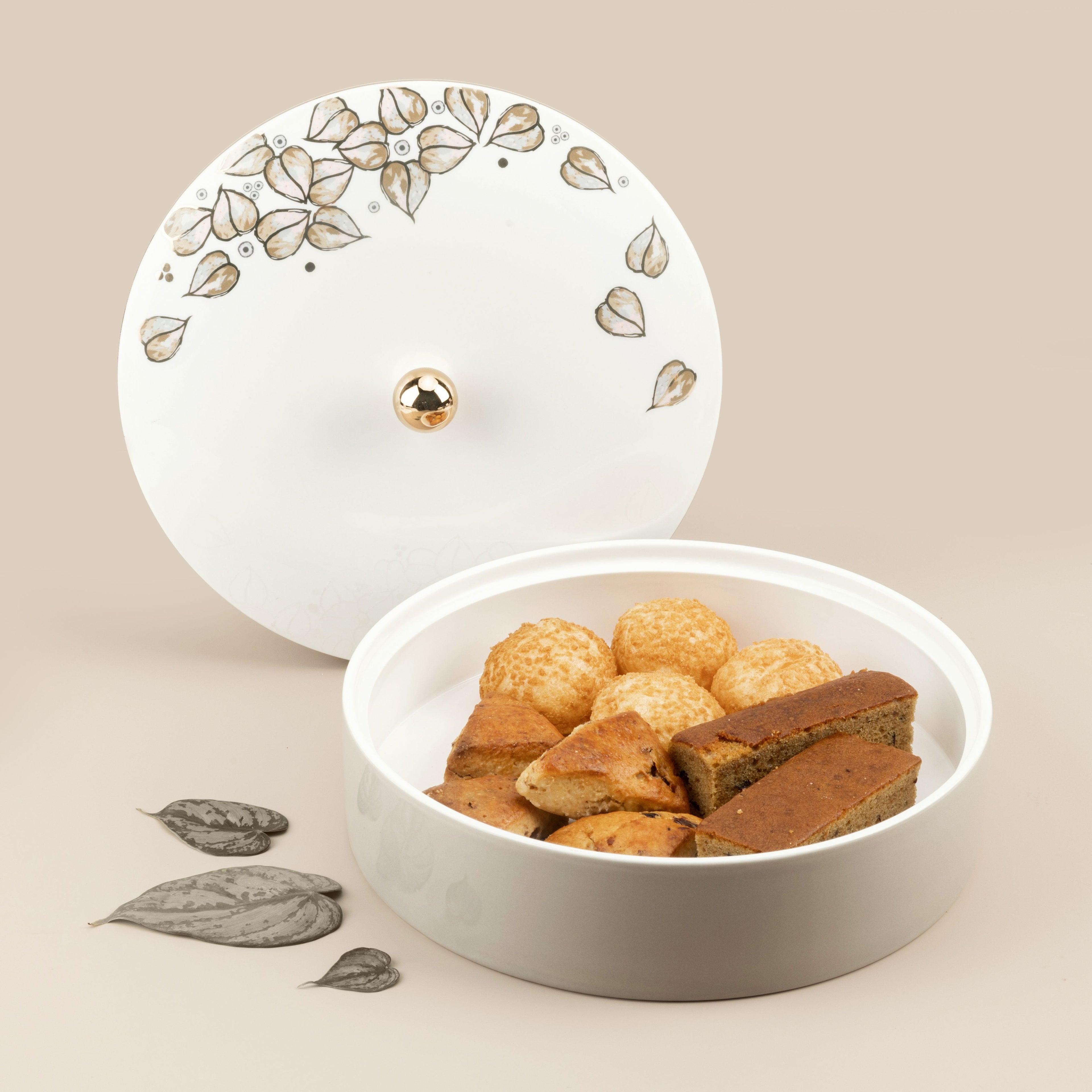 Lilac - Decorative Large Canister/Server - Beige