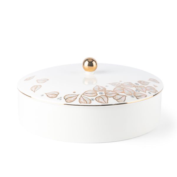 Lilac - Decorative Large Canister/Server - White