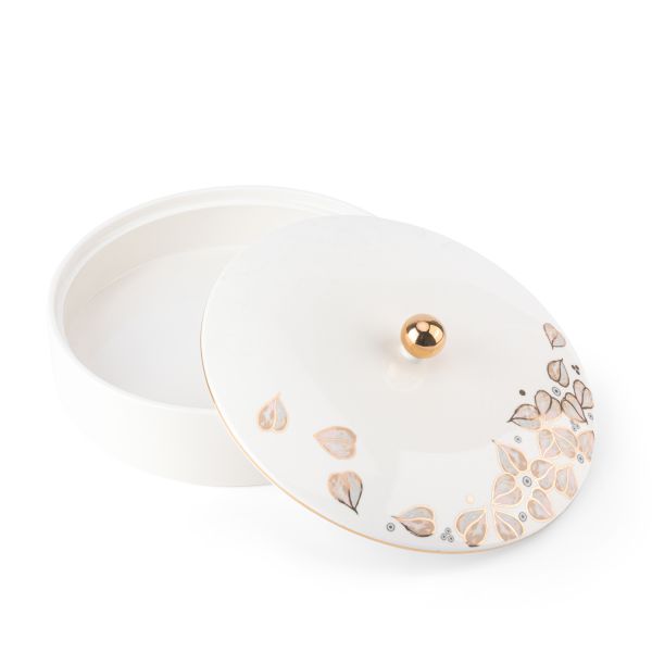 Lilac - Decorative Large Canister/Server - White