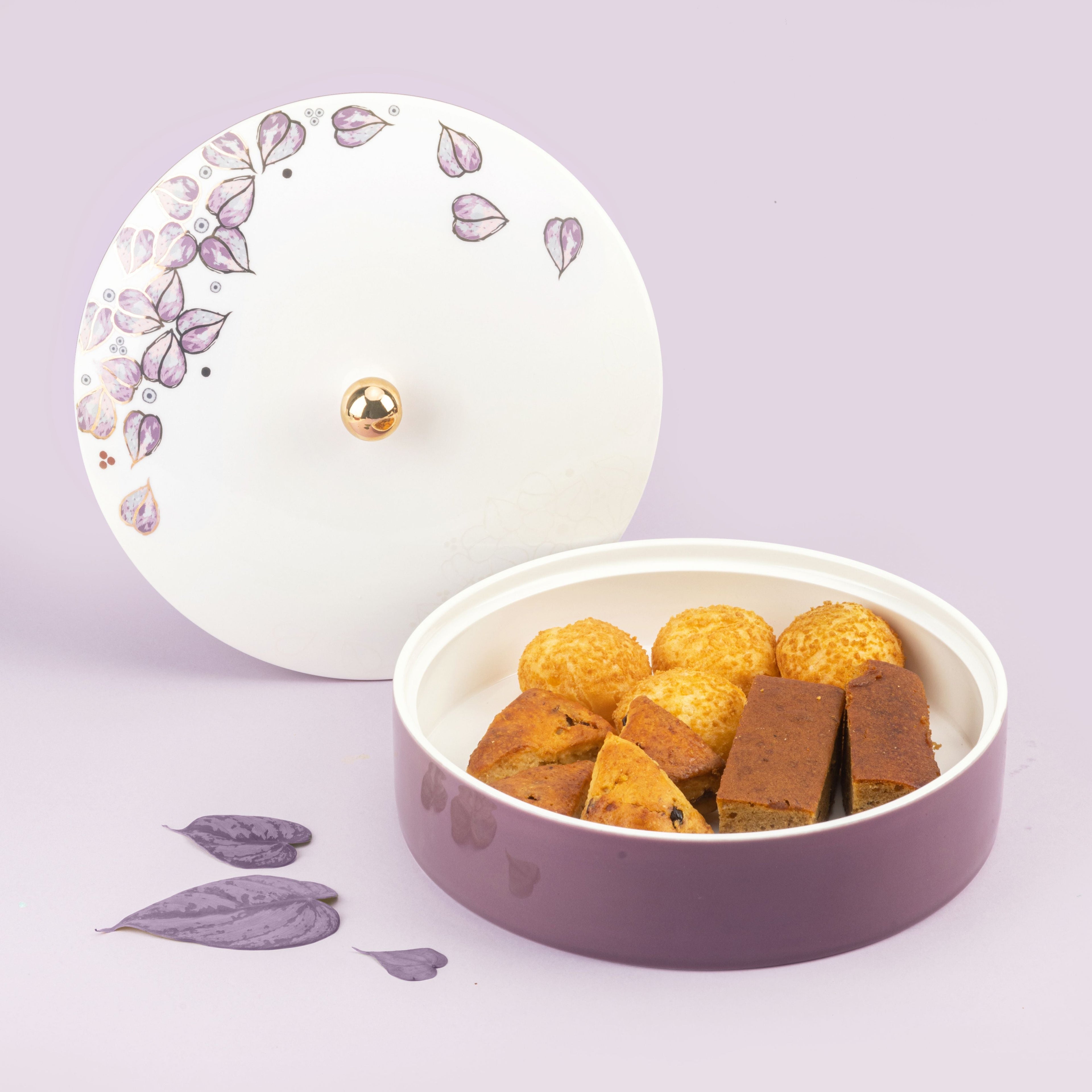 Lilac - Decorative Large Canister/Server - Purple