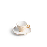 Crown - Esspresso /Turkish Coffee Cups (12-Pc)- Ivory & Gold