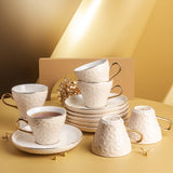 Crown - Cappuccino Cups (12-Pc)- Ivory & Gold