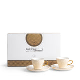 Crown - Cappuccino Cups (12-Pc)- Ivory & Gold